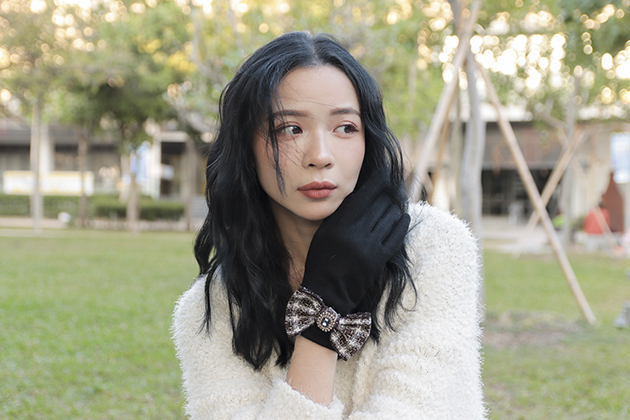 蝶飛若舞羊毛手套(禦寒.保暖.觸屏)