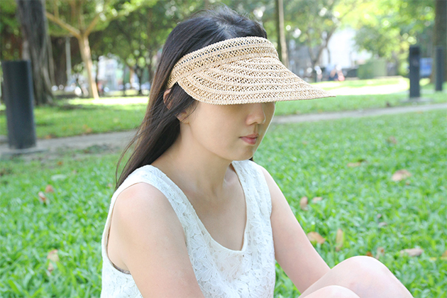 休閒簡約空頂草帽(防曬)