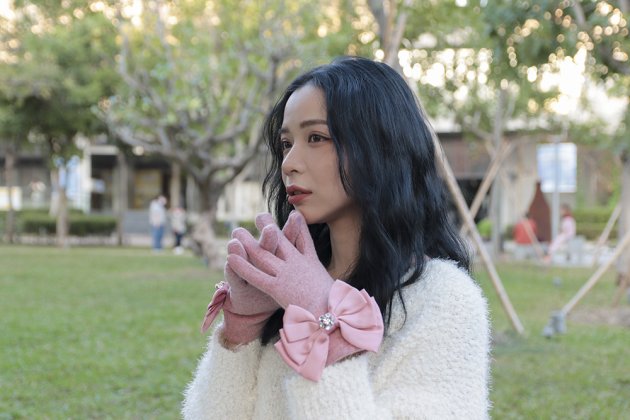 花飛蝶舞羊毛手套(禦寒.保暖.觸屏)