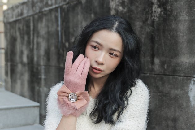 翩翩起舞羊毛手套(禦寒.保暖.觸屏)