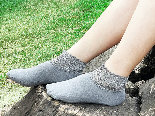 古典蕾絲船型襪(保暖)